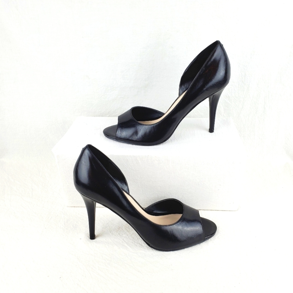 Nine west Dorey black leather D'Orsay heel Sandals